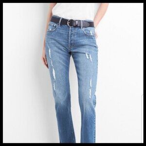 GAP High-Rise Straight Leg Distressed Jeans